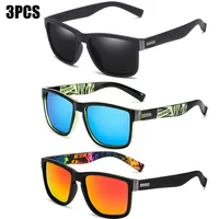 1/2/3 Pack Fashion Square Polarized Sunglasses Men Driving Sun Glasses UV Protection For Fishing Man Wome Outdoor