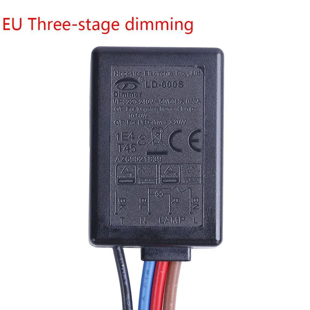 220V High Voltage Sensor Switch LED Touch Sensor Switch European Standard 3-stage Dimming On-off For 3-25W LED Driver/light/Bulb