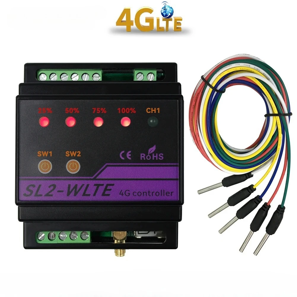 4G LTE Water Level Sensor Smart Tank Controller Leakage Flood Alarm Watering Valve Flow Detector App SMS Control Leak Protection