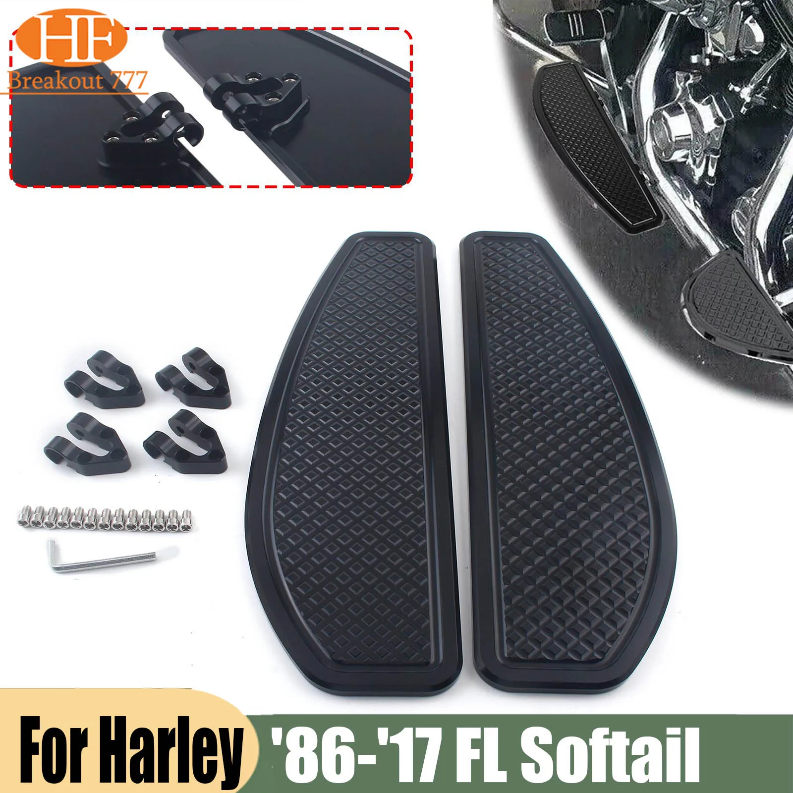 Для Harley FL Softail '86-'17, удлиненные подножки для водителя, для Touring '86-'23 и Trike '08 и новее.
