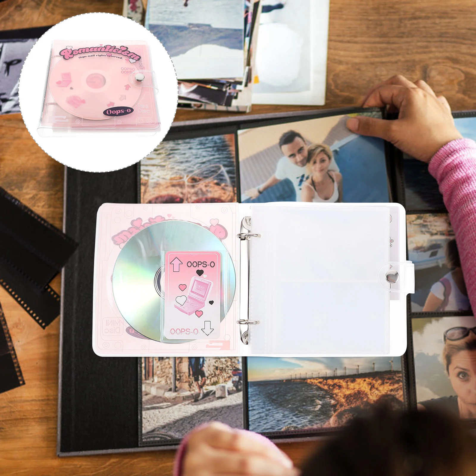 Album American Retro CD Photo Loose-leaf Storage (pink) Picture Book Large Albums Pvc Mini