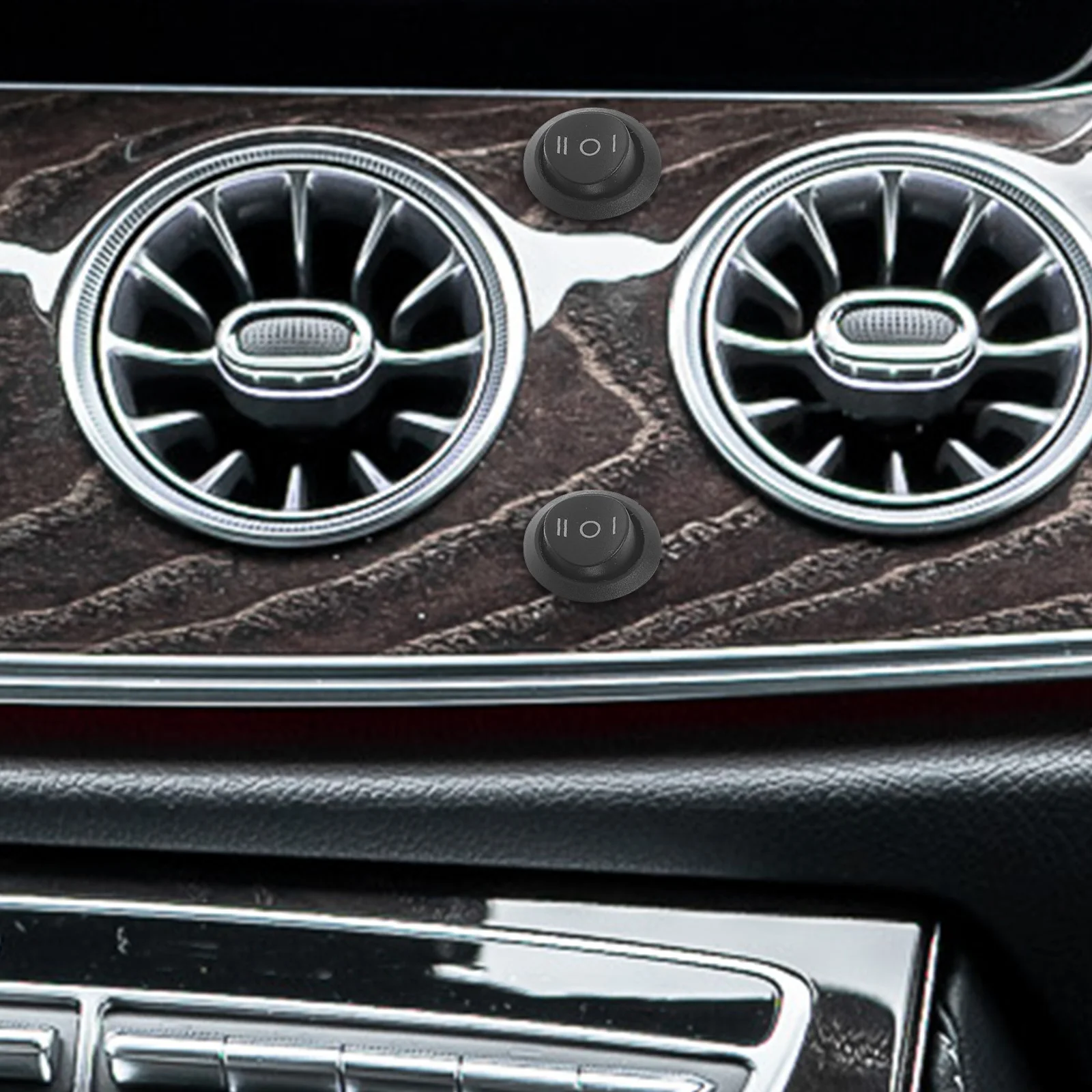 

5 pcs Rocker Switch Push Button Spdt Rocker Push Button For Car Boat Water Dispenser Control Small Round Black