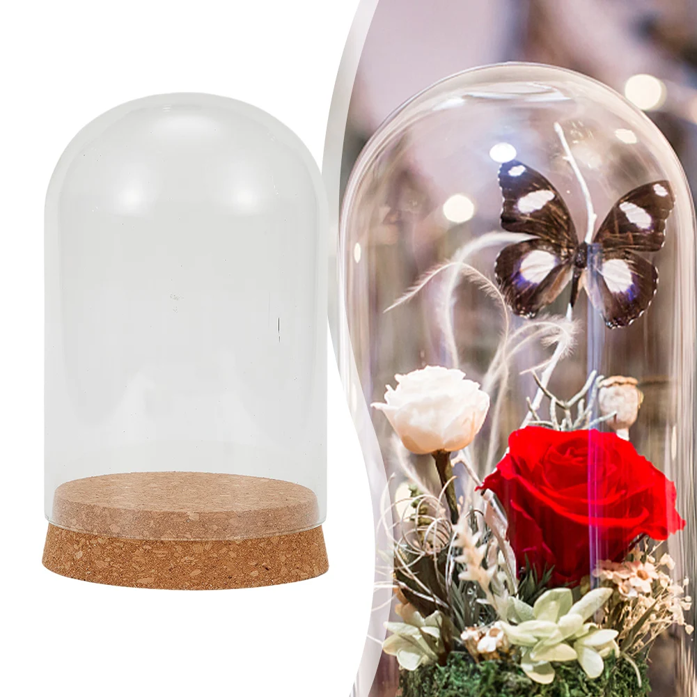 1PCS Glass Dome Cover For Flower Succulent Plants Vase With Wood Cork Decor DIY Send Your Friend, Relatives Accessories