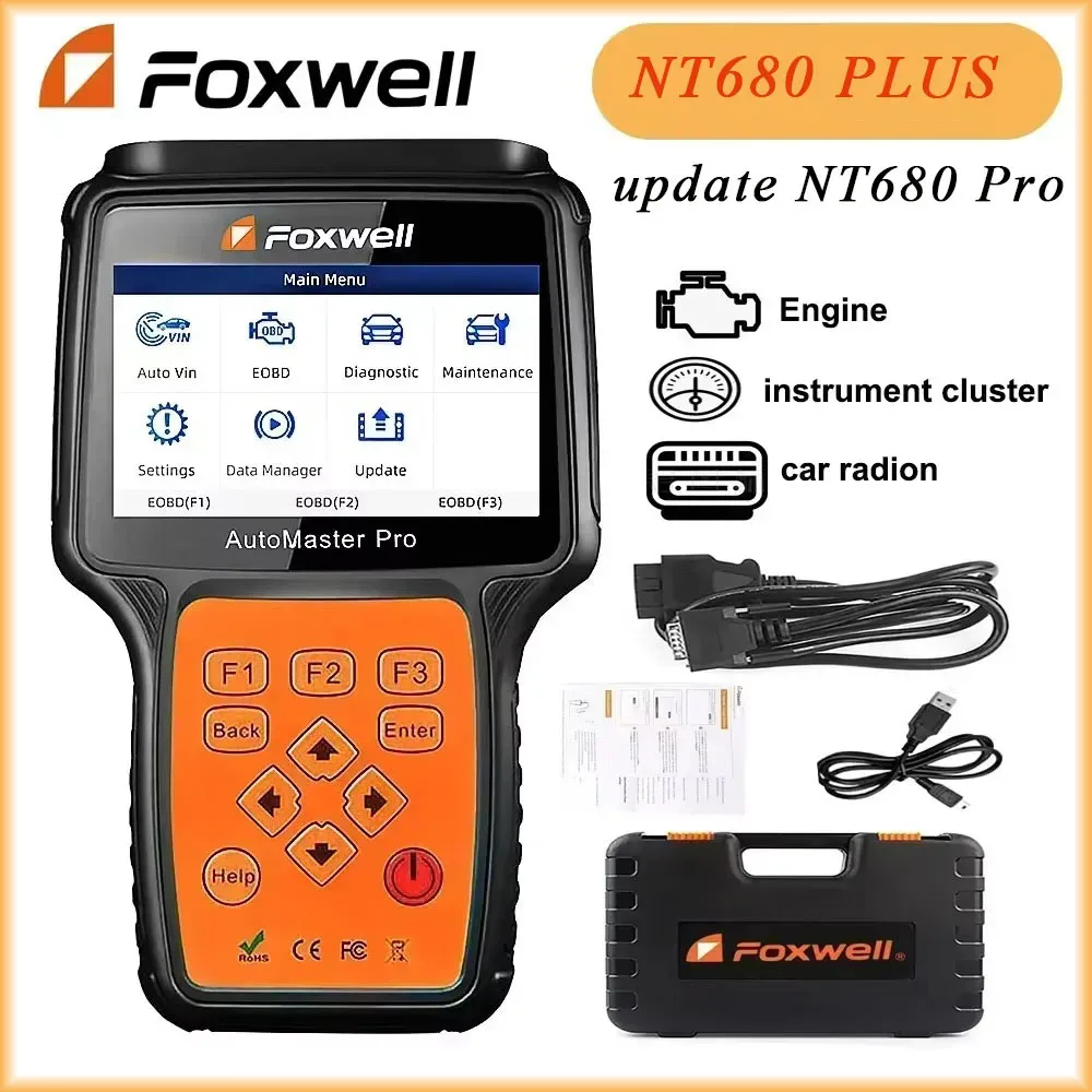 

A+ Foxwell NT680 Plus All Systems OBD2 Diagnostic Scanner with Oil Light/Service Reset/EPB Functions Update of Foxwell NT680 Pro