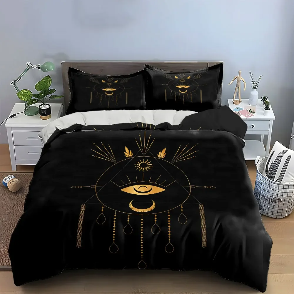 "Bohemian Eye Art Decor Set" Soft Comfortable Duvet Cover Bedding Set Included 1*Duvet Cover & 2*Pillowcases, gift