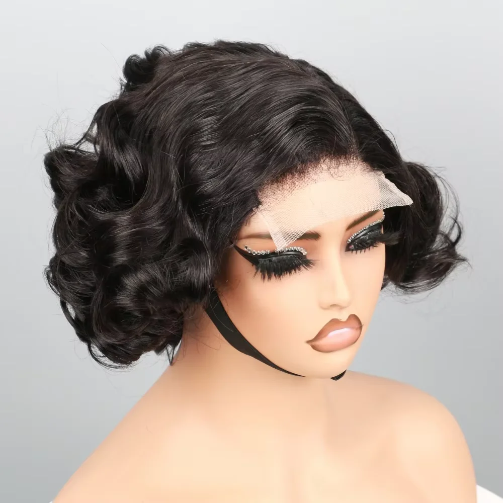 

Malaysian Virgin Raw Hair Wig 300% Density Double Drawn Bouncy Egg Curly Loose Wave 4x4 HD Lace Front Pre Plucked For Women