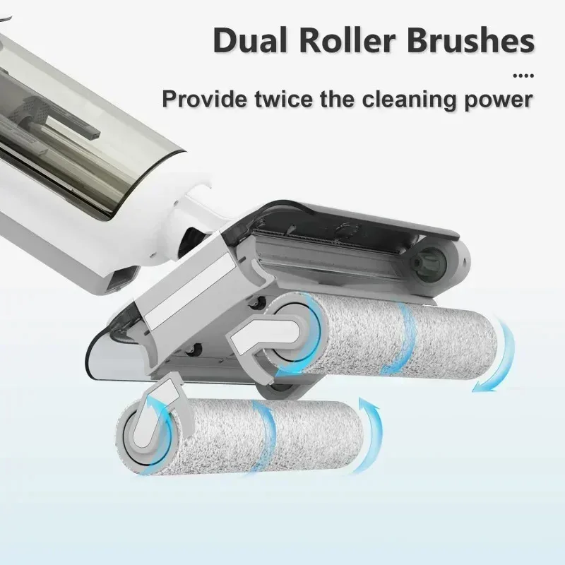TGBFTAB T9 Pro Cordless Wet Dry Vacuum Cleaner,Smart Vacuum Mop Upgraded Dual Roller Brushe Head,Vacuum&Mop&Wash 3 in 1,Electric