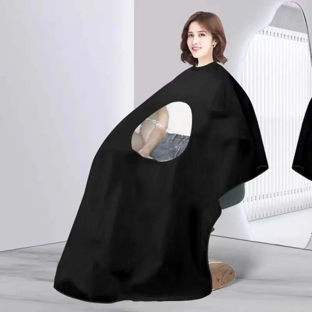 Professional Hair Salon Cutting Apron Adjustable Buckle Straps Antistatic Transparent Window Visible Apron Dye Hair Waterproof