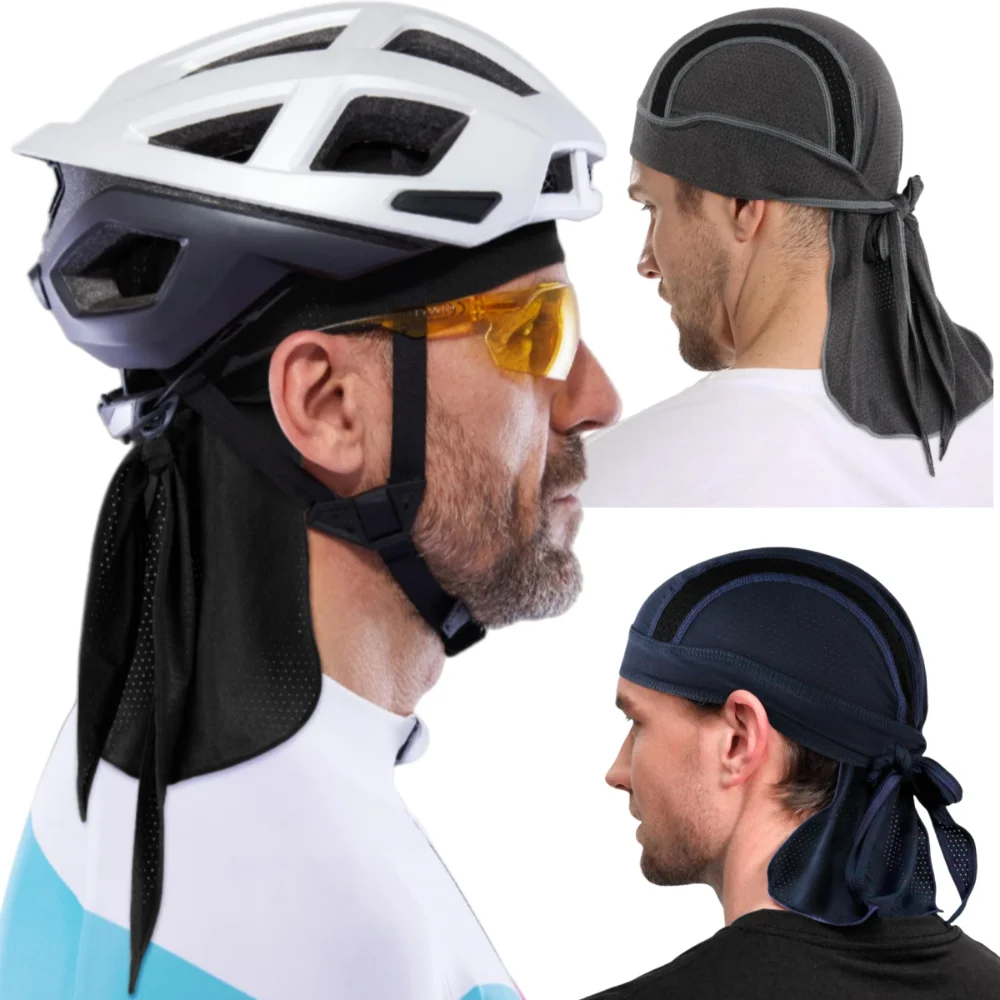 Men's Cycling Headscarf Handkerchief Head Outdoor Durags Pirate Hat Motorcycle Helmet Lining Breathable Quick-drying Sport Caps