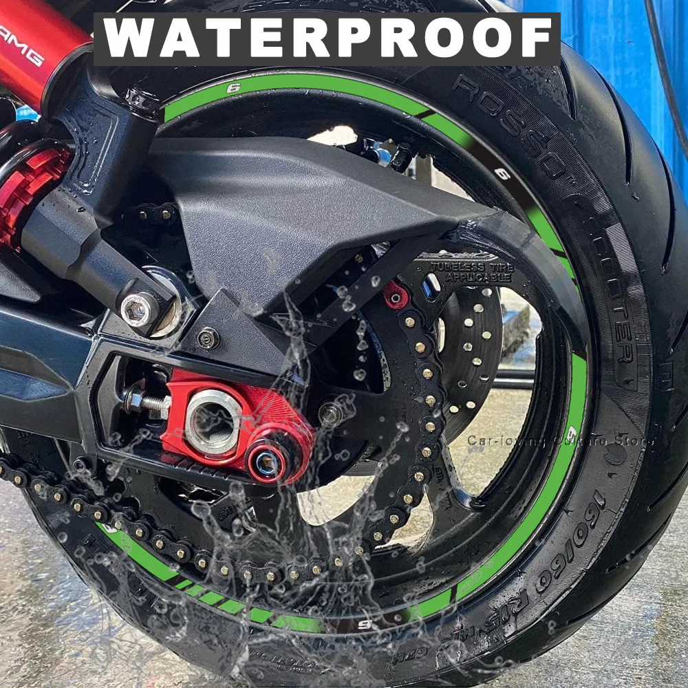 Waterproof Protective Sticker Motorcycle Wheel Stickers 3D Epoxy Resin Sticker For Kawasaki ER-6F