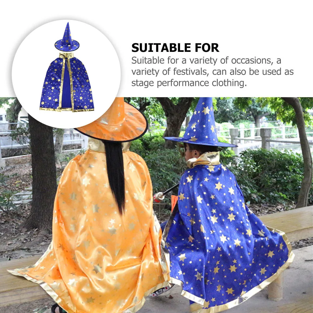 قطعة واحدة من رأس الهالوين بخمس نجوم مع قبعة مناسبة لمختلف المهرجانات، زي حفلة الأداء، رأس الساحرة