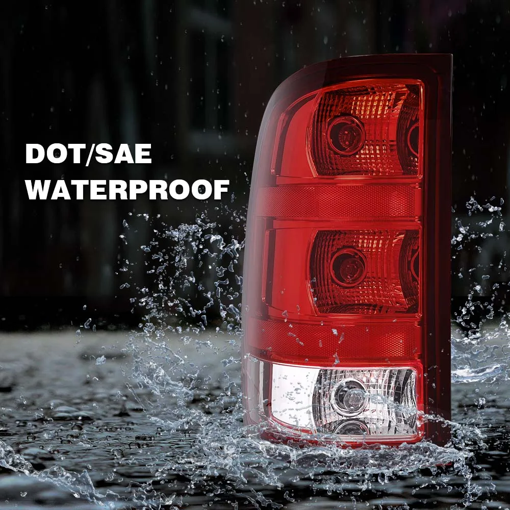 Gruppo luci posteriori con lampadine Rosso lato sinistro e destro compatibile con Gmc Sierra 1500 2500 3500Hd 2007-2013