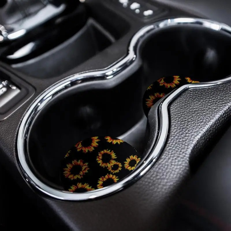 Car Coasters For Cups Absorbing Round Cute Car Coasters Non-Slip Effective Small Water Bottle Pads For Home Truck SUV