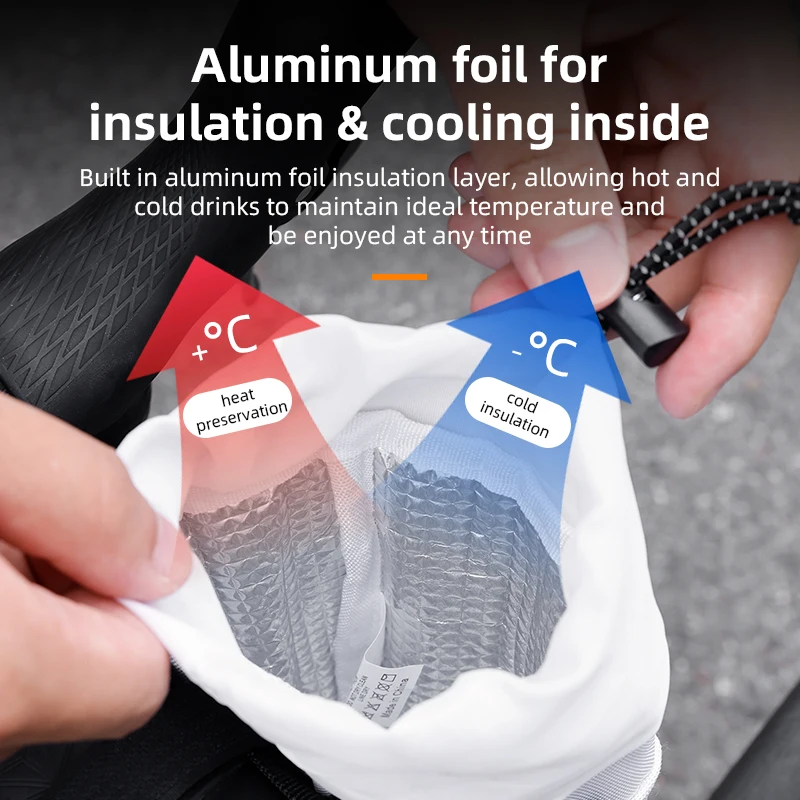 ESLNF Tempat Botol Air Sepeda Tas Pembawa Botol Air Bersepeda Tas Bahu Termos Terisolasi Tas Stang Sepeda Jalan MTB