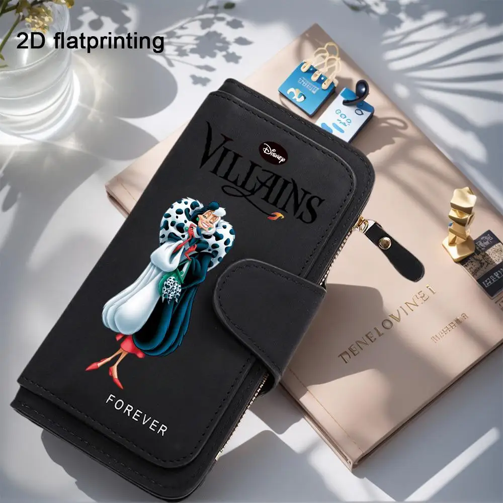 

Женский кошелек-клатч Villains Lady Long Zip Wallet с застежкой, сумка-тоут, кошелек для монет, мягкая искусственная кожа, многофункциональный картхолдер, повседневный, на каждый день