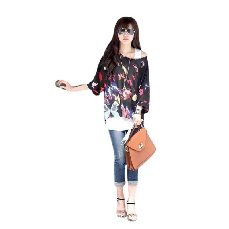 المرأة العصرية نمط جديد تقسم جولة الرقبة الشيفون شاطئ البحر Vaion الشمس الملابس بيكيني التستر