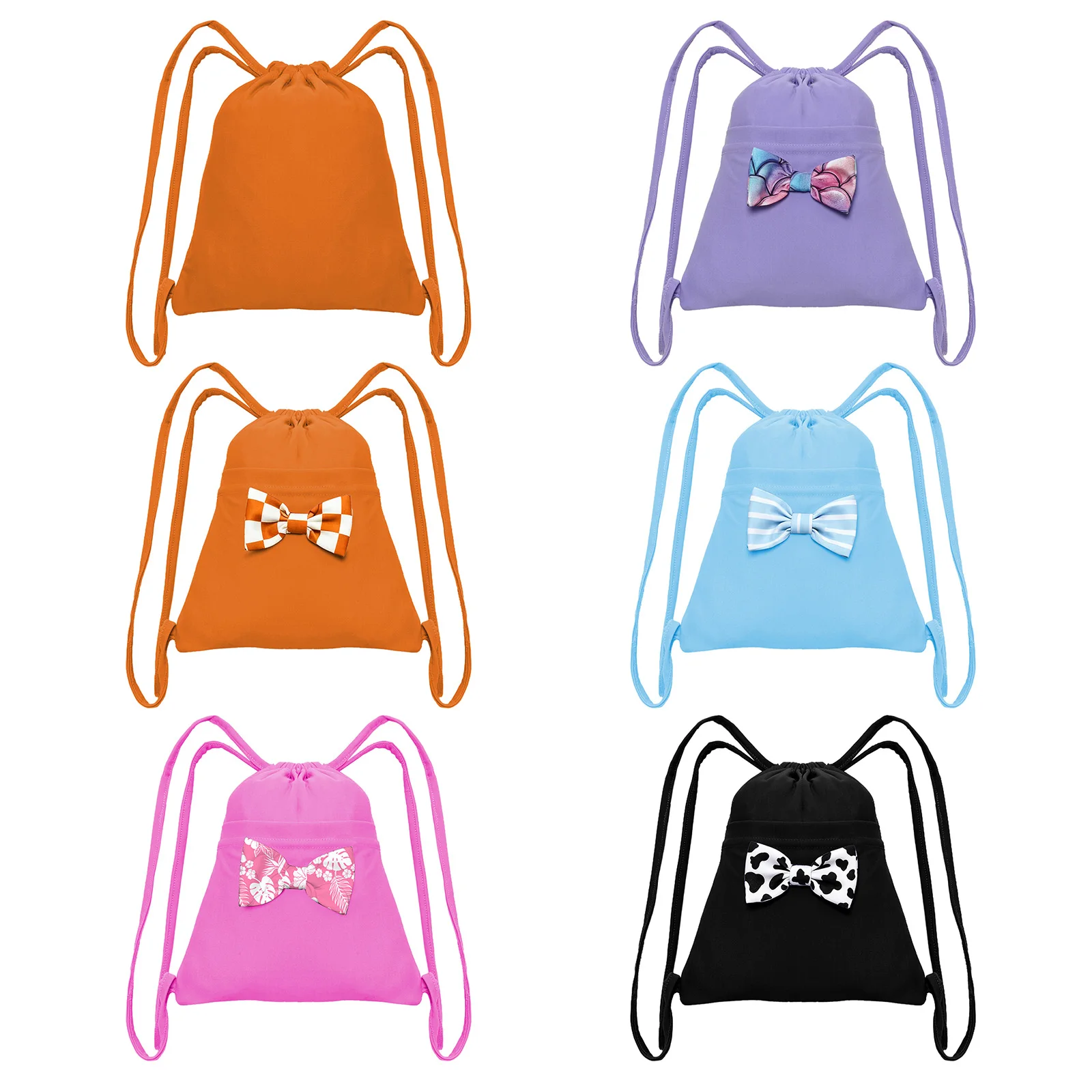 

Baby Toddlers Cute Mini Bag Printed Bow Knot Decor Drawstring Design Bag Sackpack Cinch Bags Storage Pouch for Baby Diaper Snack