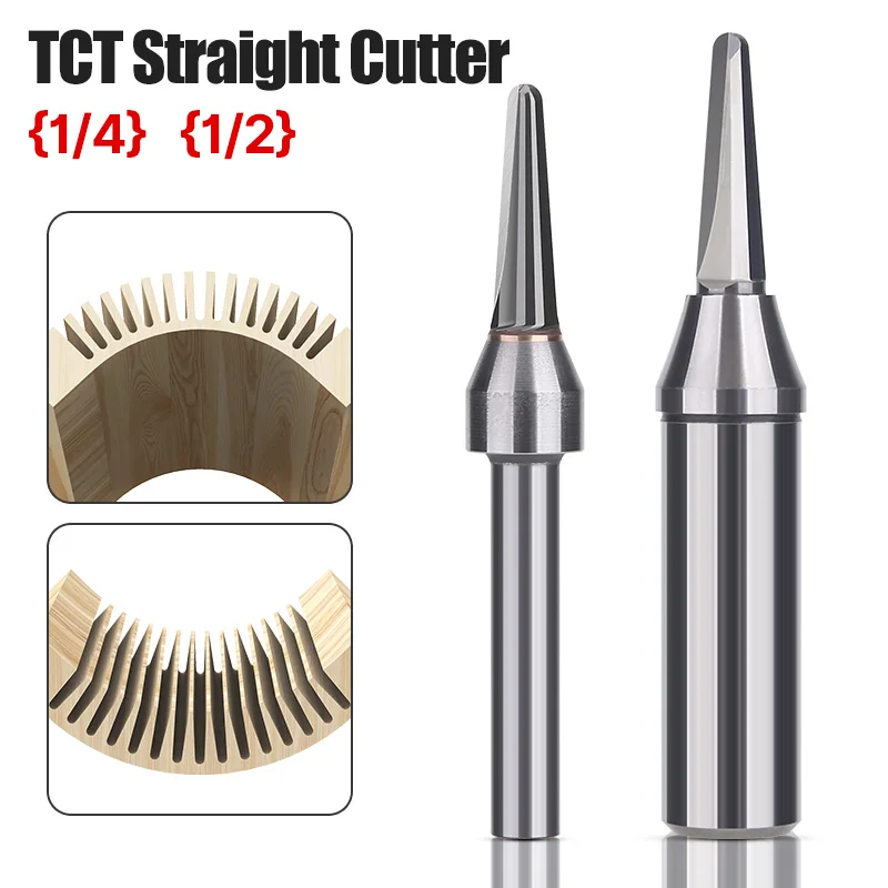 HUHAO Milling Cutter Woodworking TCT Grooving Cutter Wood Bending Milling Cutter 6.35mm 12.7mm ShankCircular Groove Milling