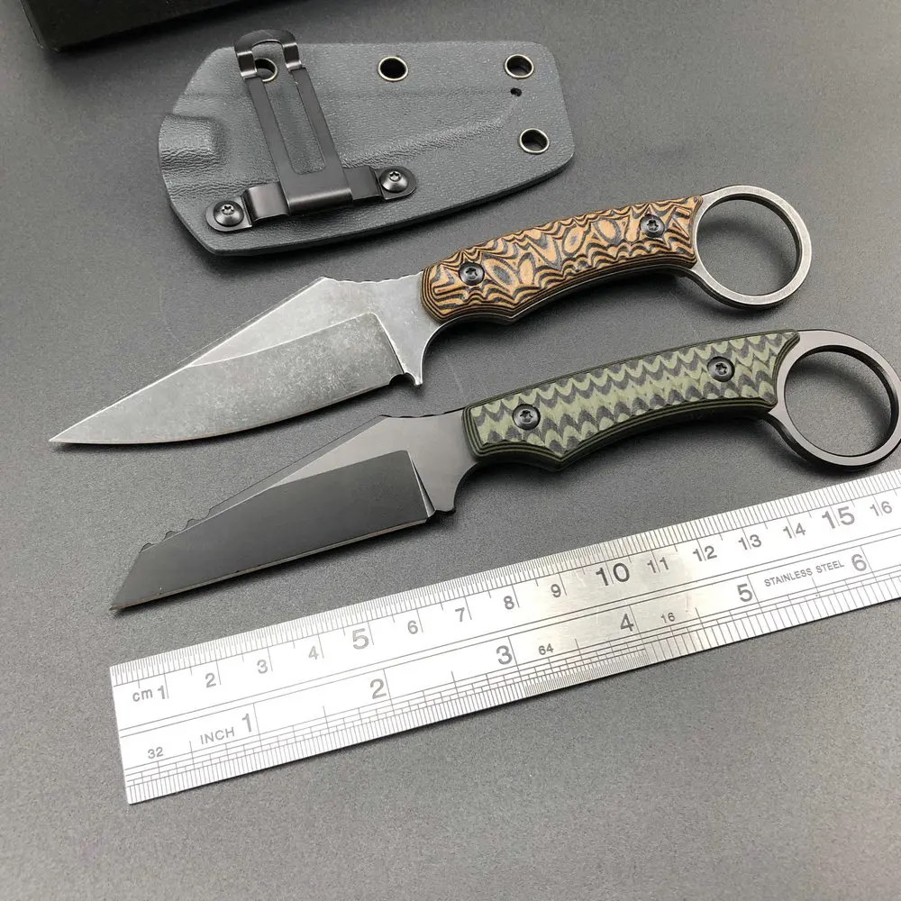 Trskt-cuchillo táctico Kydex con mango G10, herramienta EDC fresca para acampar, caza, supervivencia, desembalaje, grabado, envío directo