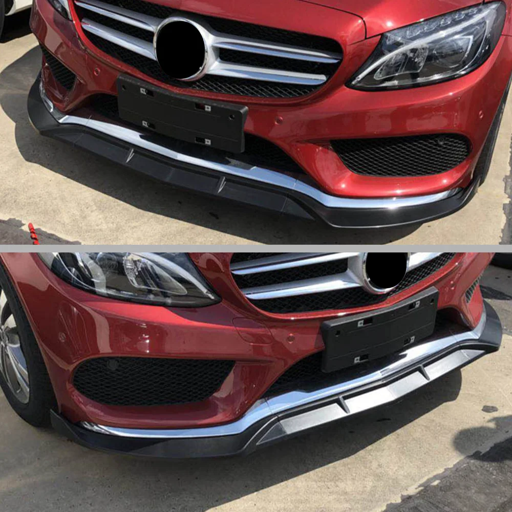 

Комплект из 3-х сплиттеров-диффузоров для переднего бампера Mercedes-Benz C-Class W205 Sport 2015-2018 (C180, C200, C300)