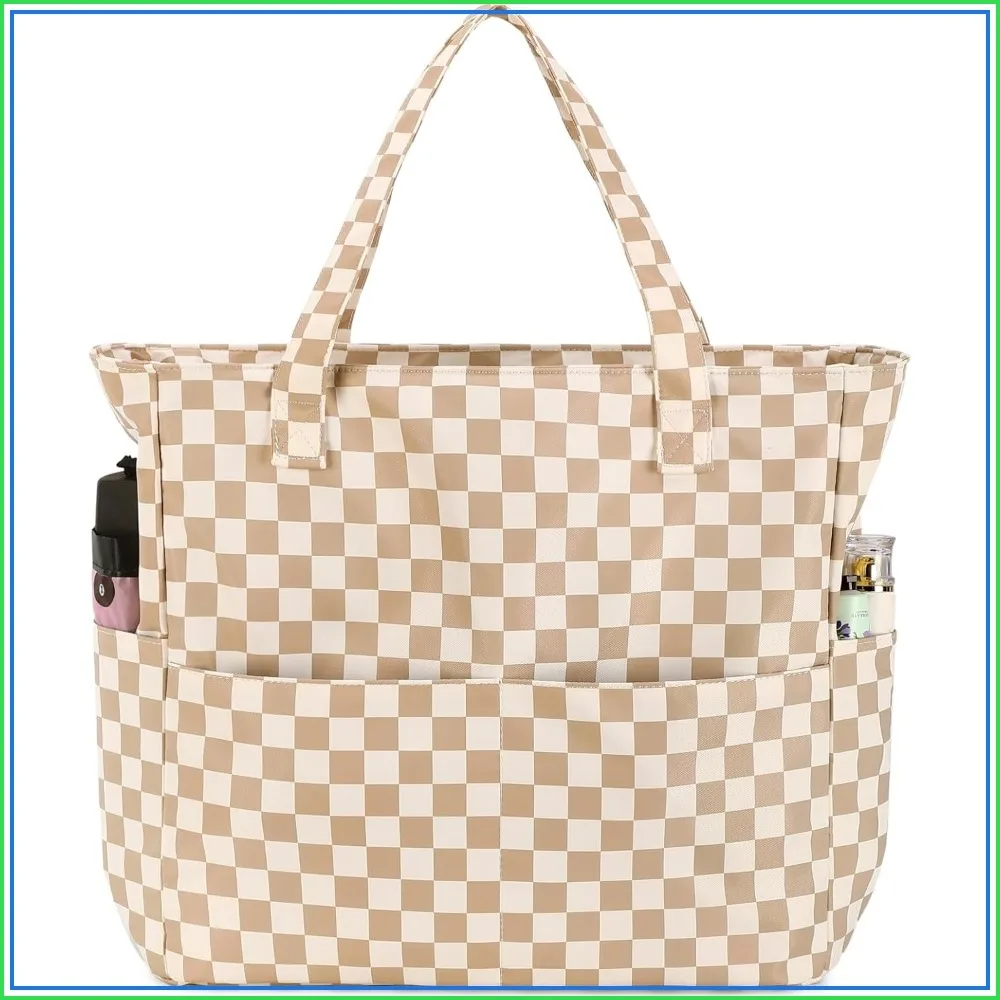 Extra Large Waterproof Beach Tote with Wet Compartment for Women, Weekender Travel Bag