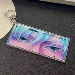 Cartoon Figures Satoru Gojo Glowing Eyes Keychain Pendant Anime Jujutsu Kaisen Acrylic Toy Backpack Accessories Boy Girl Gift