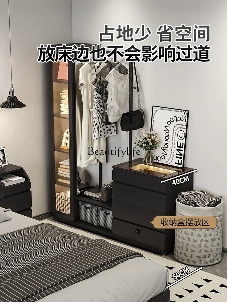 Modern simple chest, coat rack, integrated multi-functional side cabinet, drawer cabinet with lock