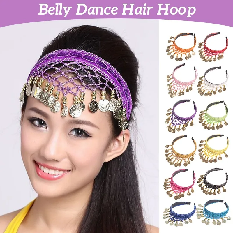 

Women Belly Dance Costumes Hair Hoop Indian Ethnic Dance Head Headband Head Chain Stage Performance Decor Accessories