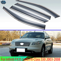 For Infiniti FX35 FX45 FX-Class S50 2003-2008 Plastic Exterior Visor Vent Shades Window Sun Rain Guard Deflector 4pcs 2004 2005