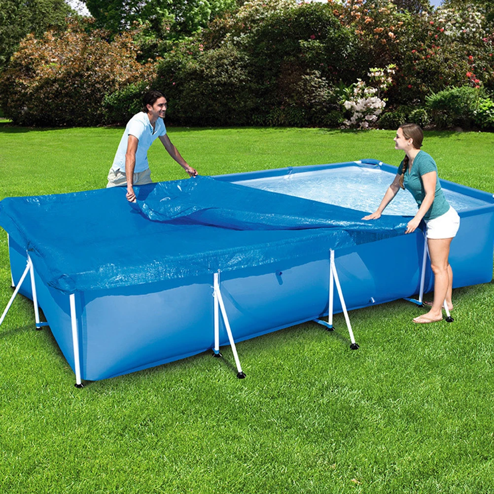 

Waterproof PE Pool Cover Dustproof Rain Cover for Inflatable Frame Pools Protector Mat Long Service Life Easy Installation