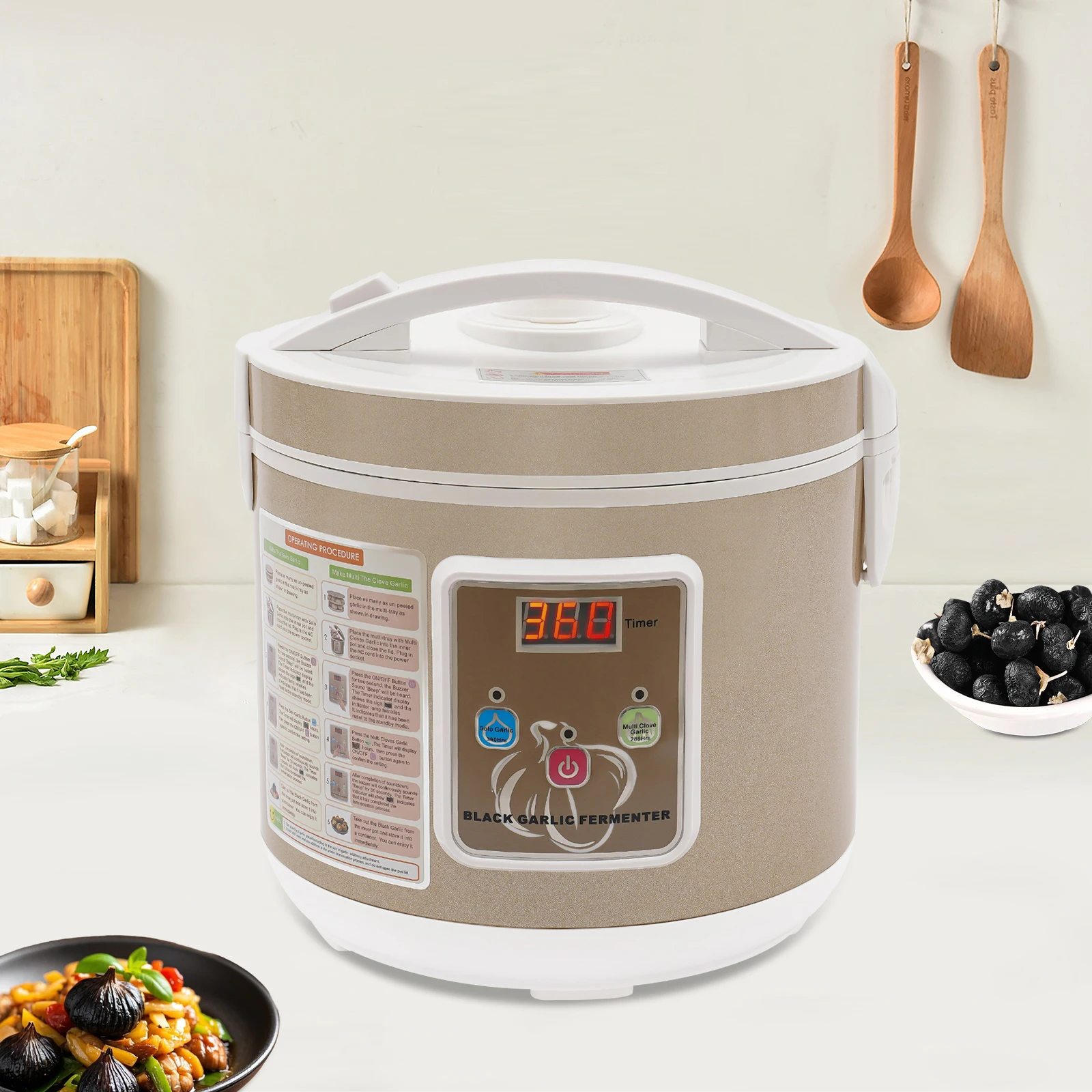 5L Schwarzer Knoblauch-Fermenter 90W Intelligente Fermentationsmaschine mit automatischer Temperatur- und Feuchtigkeitsregelung für Joghurt, Kimchi, Kombucha – Detail 23