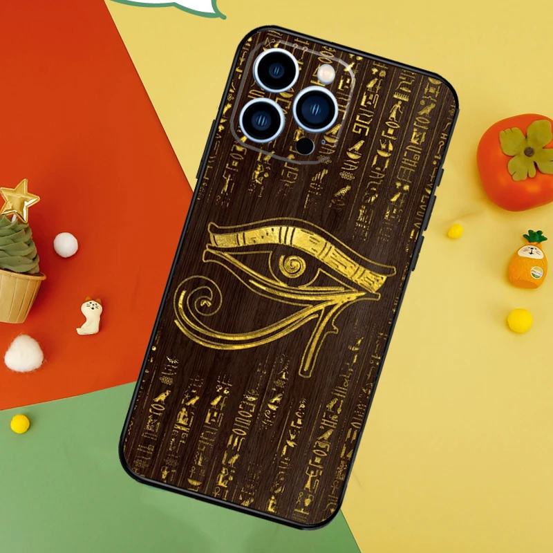 Sacred Eye of Horus Egypt Fresco Phone Case For iPhone 15 16 14 Plus 13 12 Mini 11 Pro Max XS XR X 7 8 Back Cover