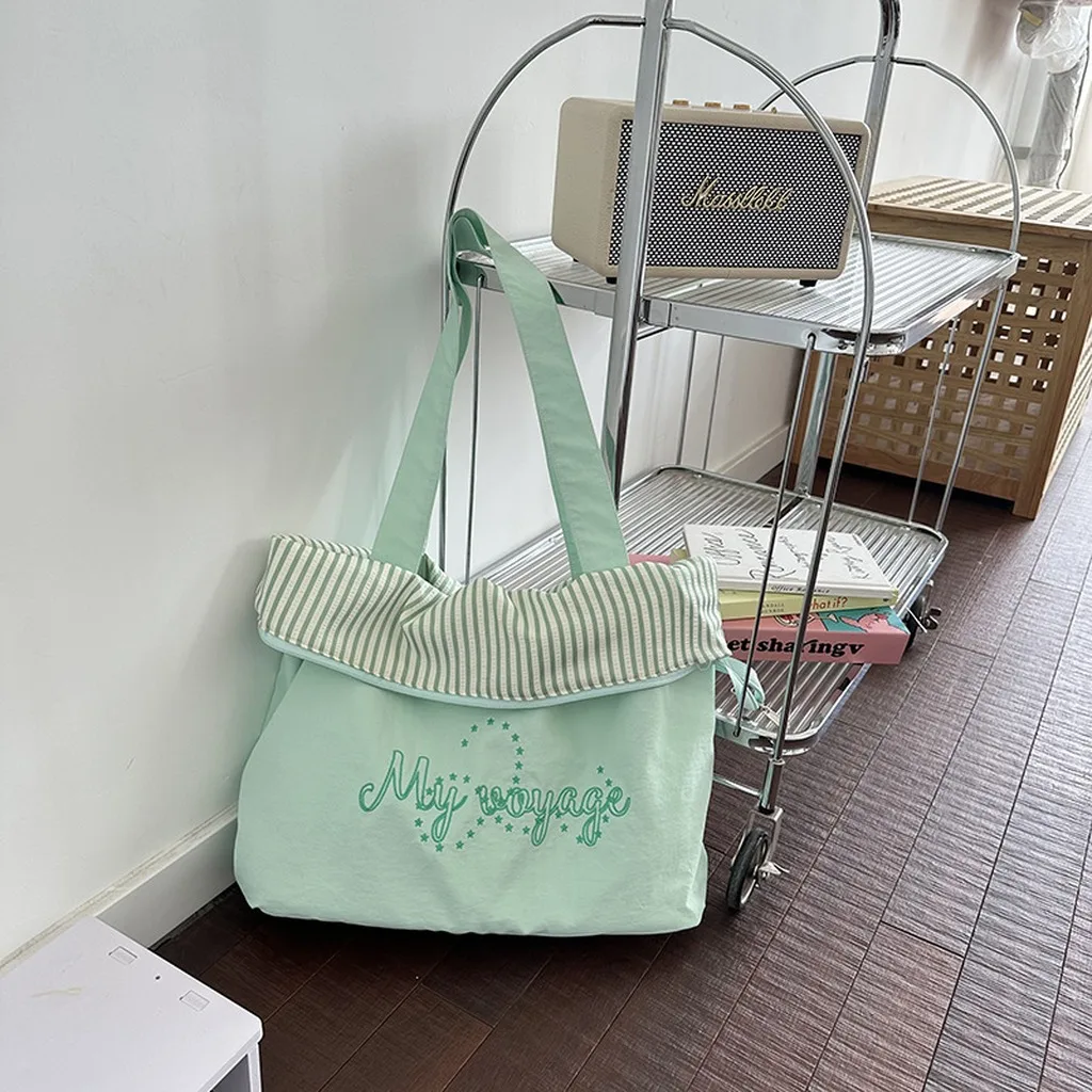 New Fashion Sweet Fresh Style Shoulder Underarm Bag Denim Double Sided Plaid Casual Tote Bag for Women Personalized Phone Bag