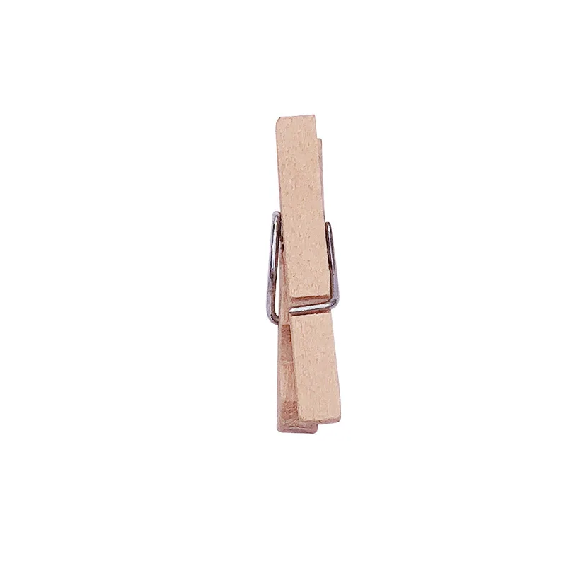 Hot Sale 50PCS/pack Hot Sale Mini Natural Wooden Clothes Photo Paper Peg Pin Clothespin Craft Clips School Office Stationery