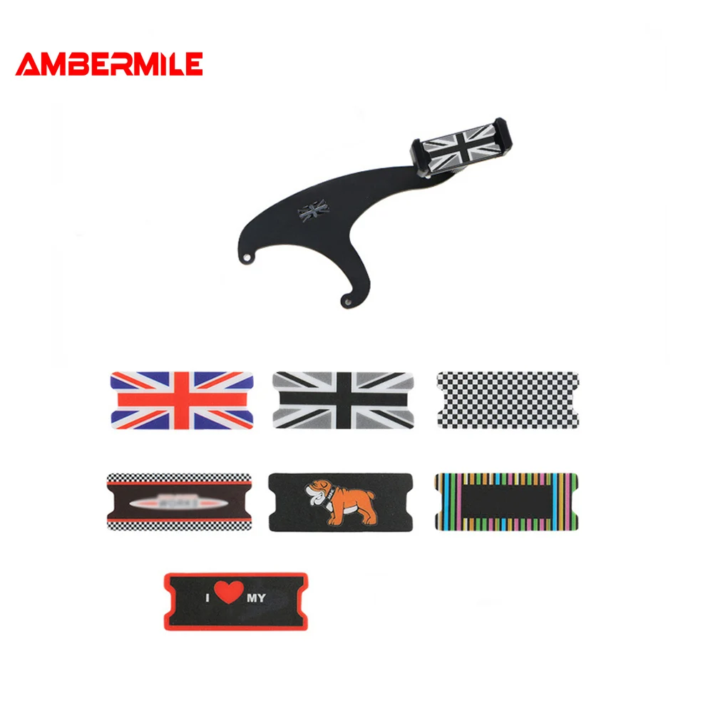 Gray Union Jack Bracket for Mini Cooper Clubman F55 F56 F54 F60 Accessories Auto Phone Holder Car Mobile Phone Mount Click