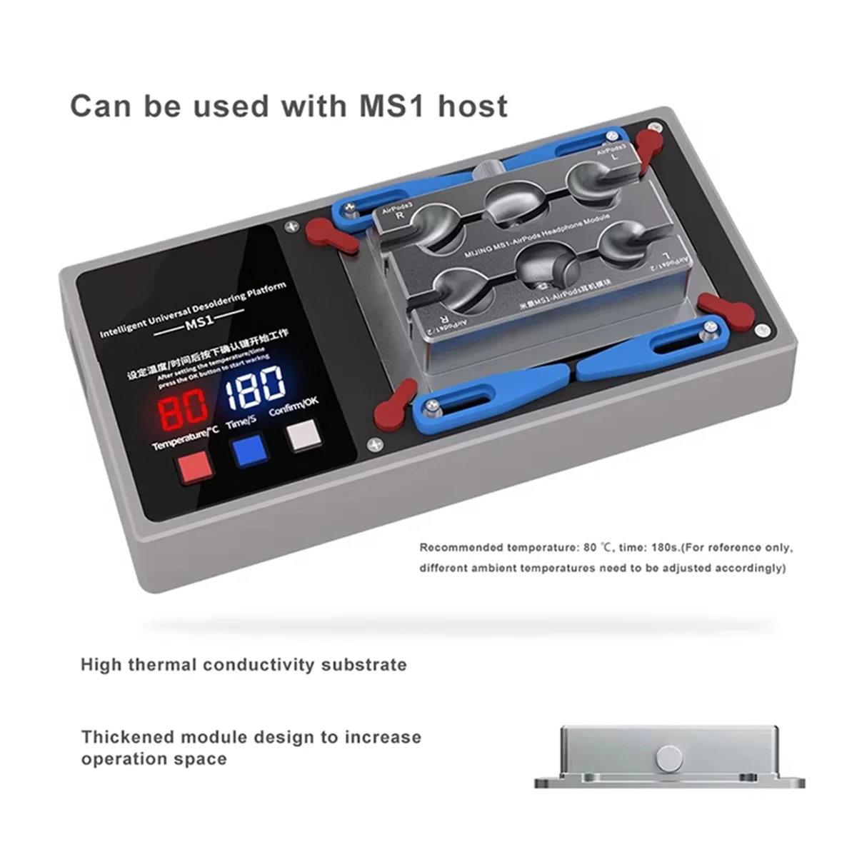 A83Z MS1 Earphone Repair Fixture for Modular for 1-3 Wireless Earphone PCB Battery Fixing Repair Tools