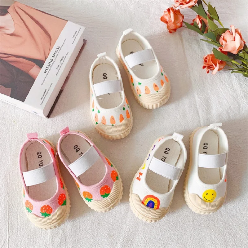 Kids Sneakers Girls Shoes Children Sneakers Cute Sweet Canvas Casual Shoes Fashion Soft Flats Girls Toddler Girls Shoes 21-32