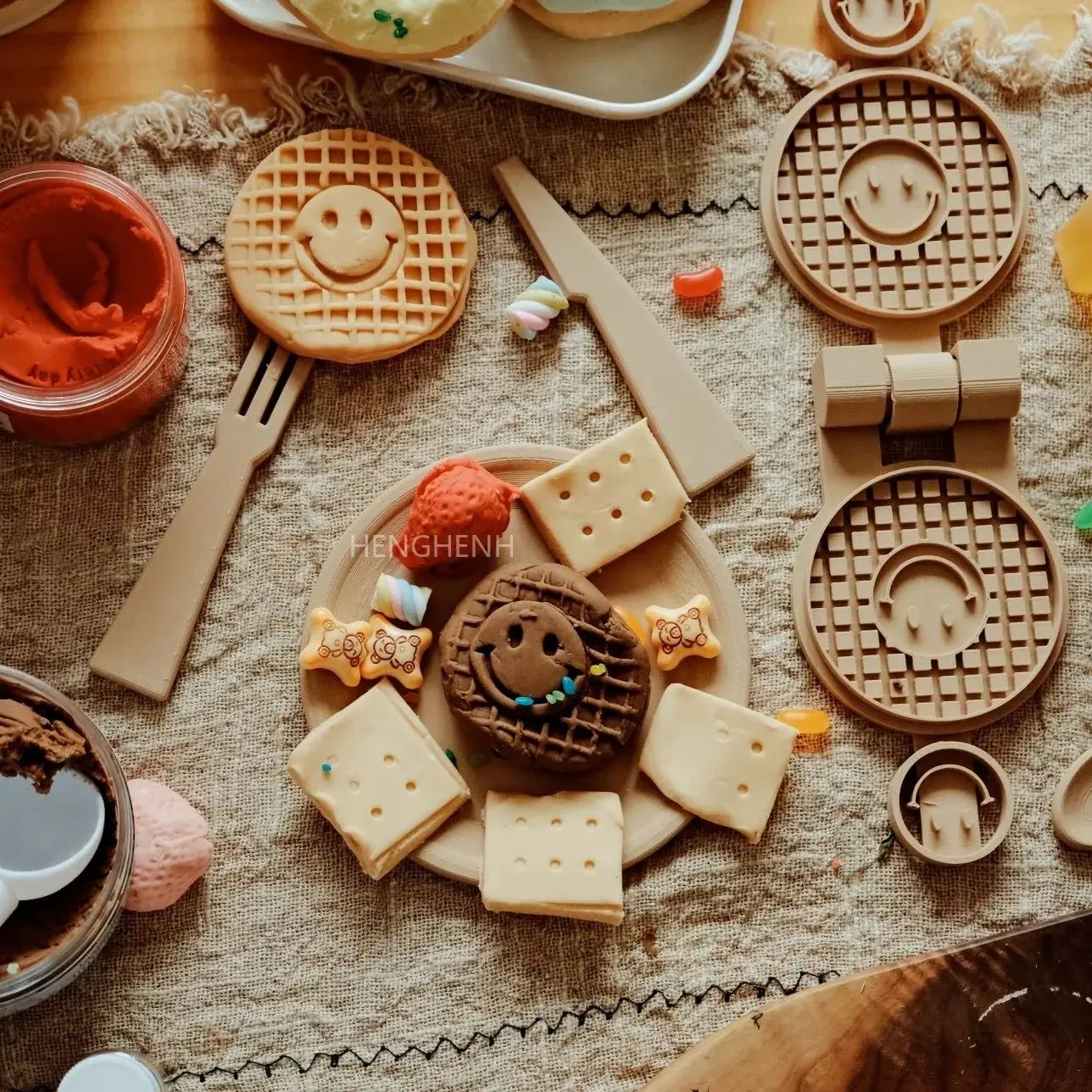 Gaufrier de cuisine mentaires oriel Montessori pour enfants, temps de cuisson, éducation précoce des enfants, jouets de simulation, document de moule