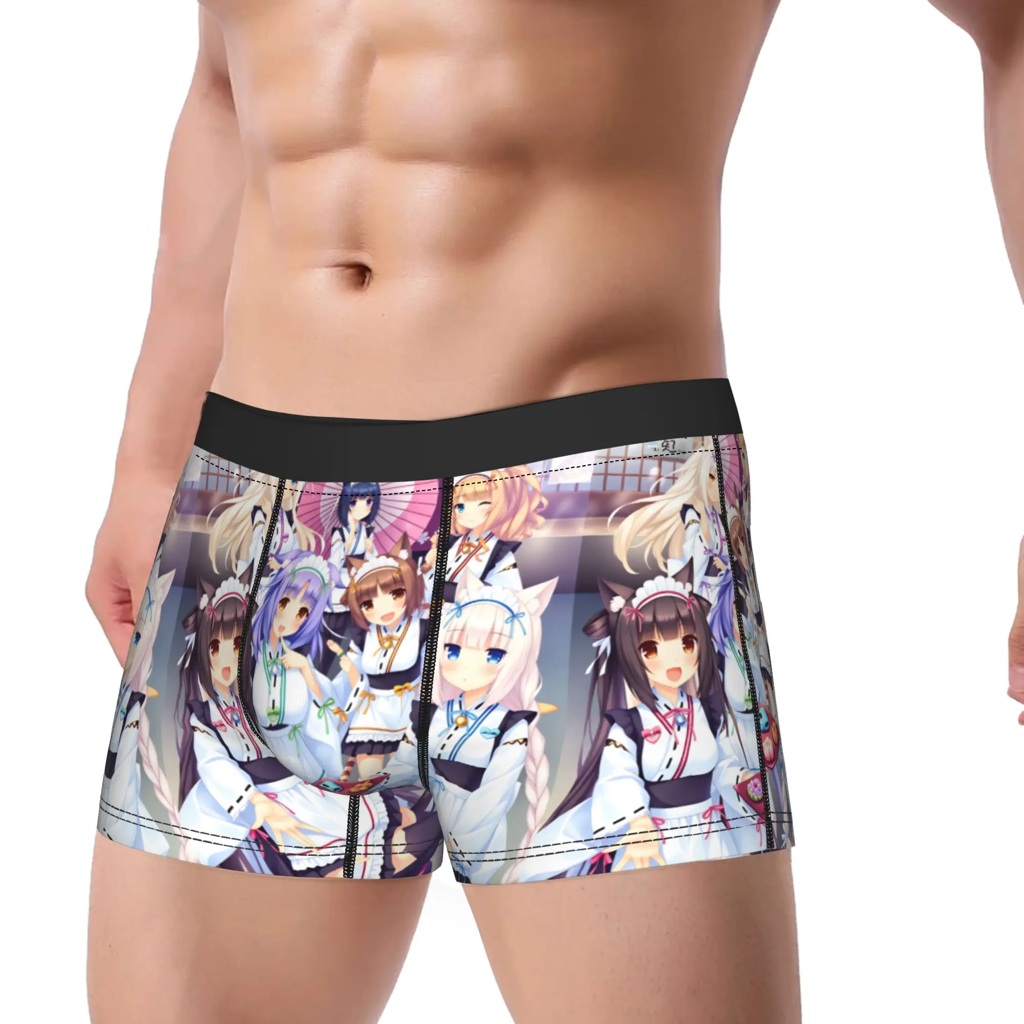 

Nekopara Anime Boxershorts Pouch Underwear Hot Sale Print Boxer Brief Soft Trend Men's Underpants Big Size