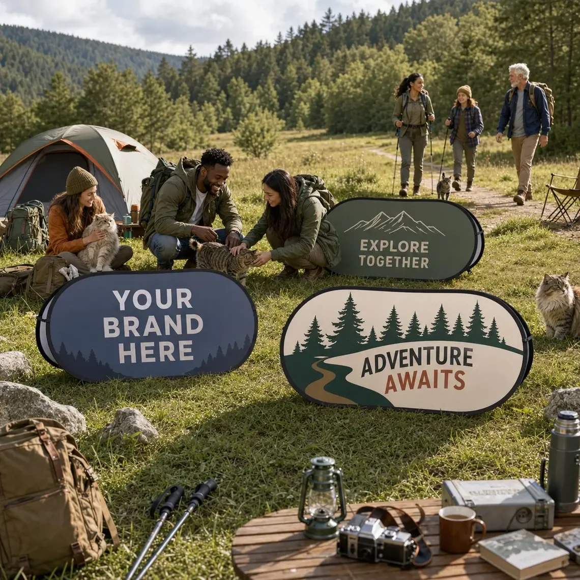 Custom Adventure Cat Pop Up Ba - огляд і ціна Outdoor Adventure Birthday Party