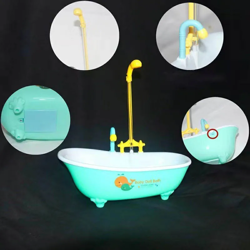DollHouse Accessories Electric Bathtub Kids Play House Doll Toy Water Bathtub Toy Parrots Special Bathtub Pet Supplies