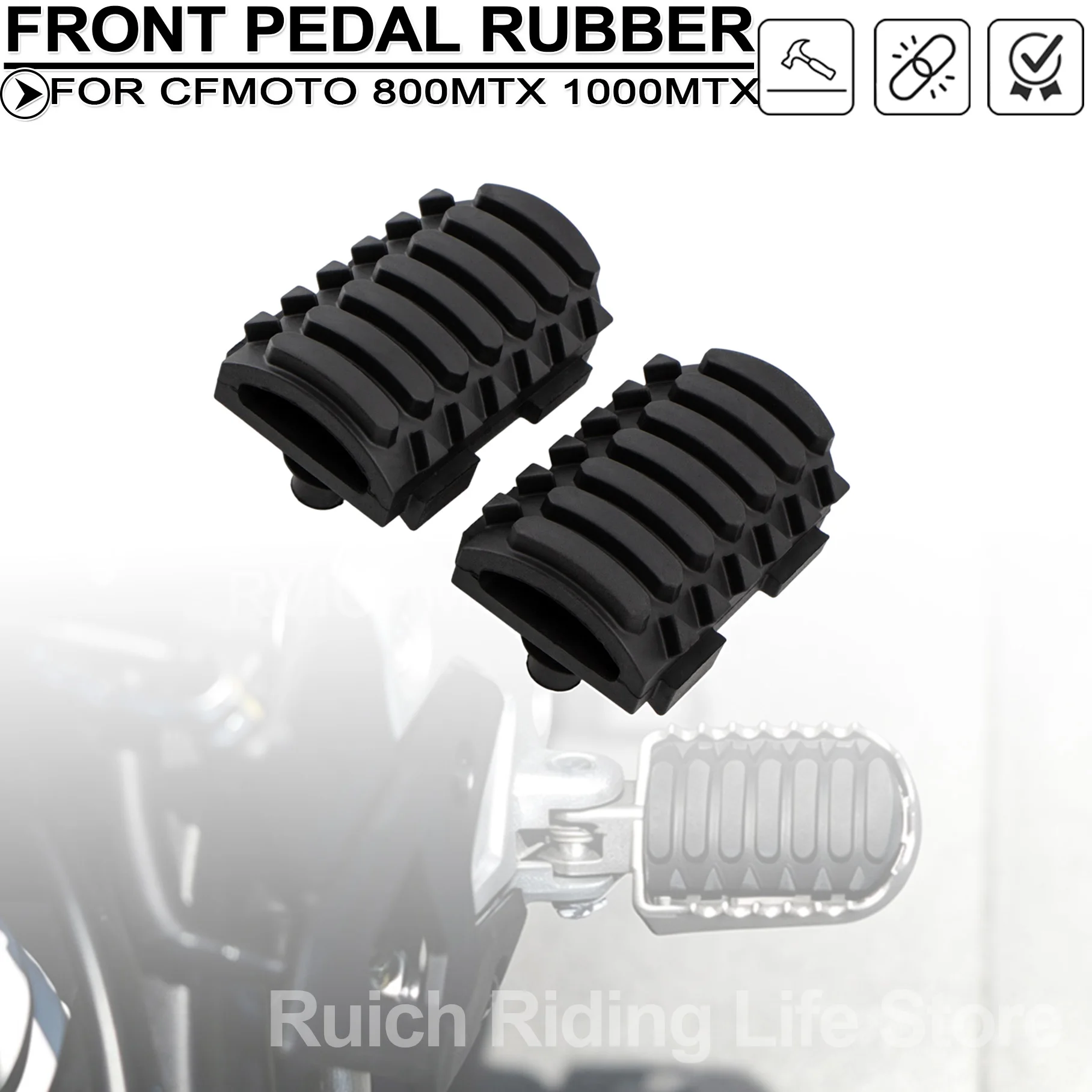 Motorcycle Front Footpeg Rubber For CFMOTO 800MTX 1000MTX  Sleeve Anti‑Slip Protector Cover Mod Spare Repair 800MT‑X 1000MT-X