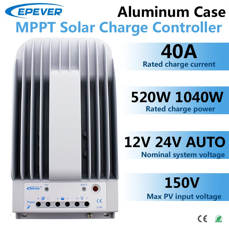 EPEVER EPsolar MPPT 40A solar controller MAX 150V Tracer4215BN 12V24V Auto  including MT50 BLE USB and Sensor cable OPTIONAL