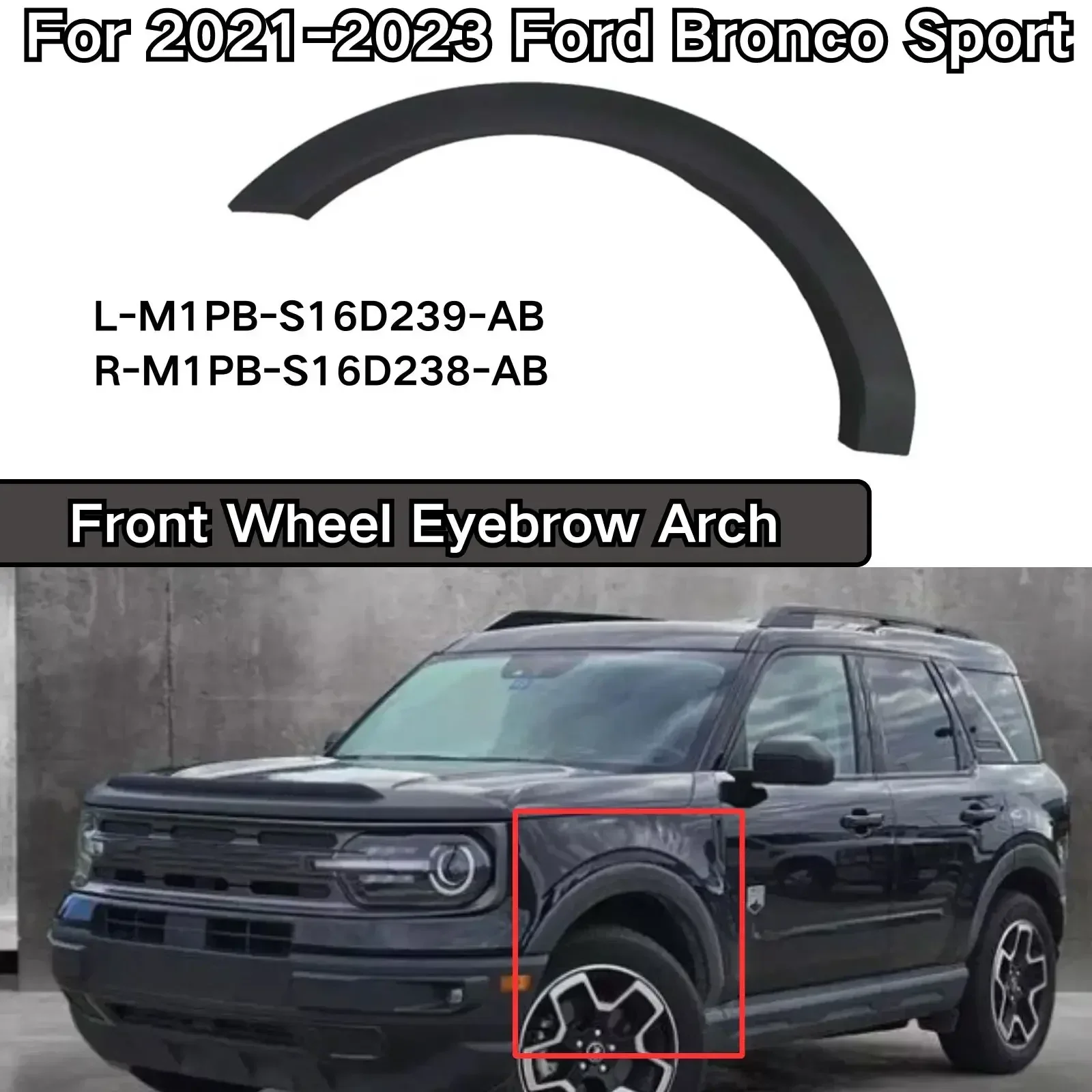 

Переднее колесо защитное покрытие для Ford Bronco Sport 2021 2022 аксессуары M1PB-S16D239-AB брызговик молдинг Flares отделка