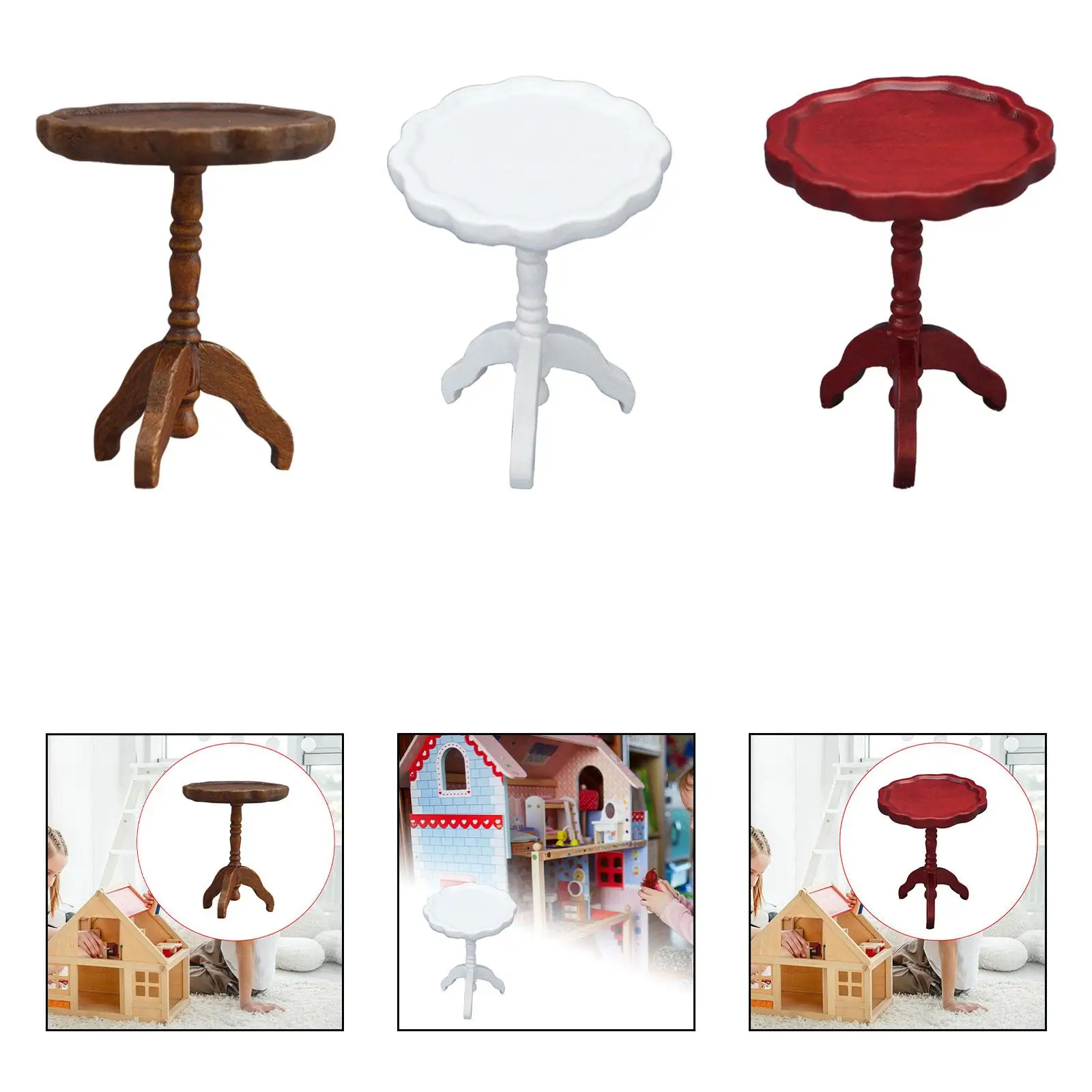 Meubles de Table pour maison de poupée 1:12, fournitures de paysage, Table Miniature pour chambre à coucher, salon, accessoires de décoration pour la maison