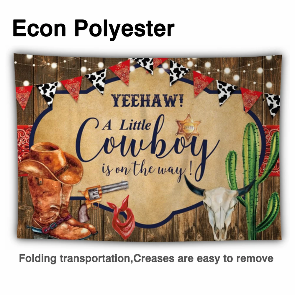 Funnytree Wenig Cowboy Geburtstag Party Hintergrund Baby Dusche Western Holz Landschaft Banner Neugeborenen Photo Hintergrund