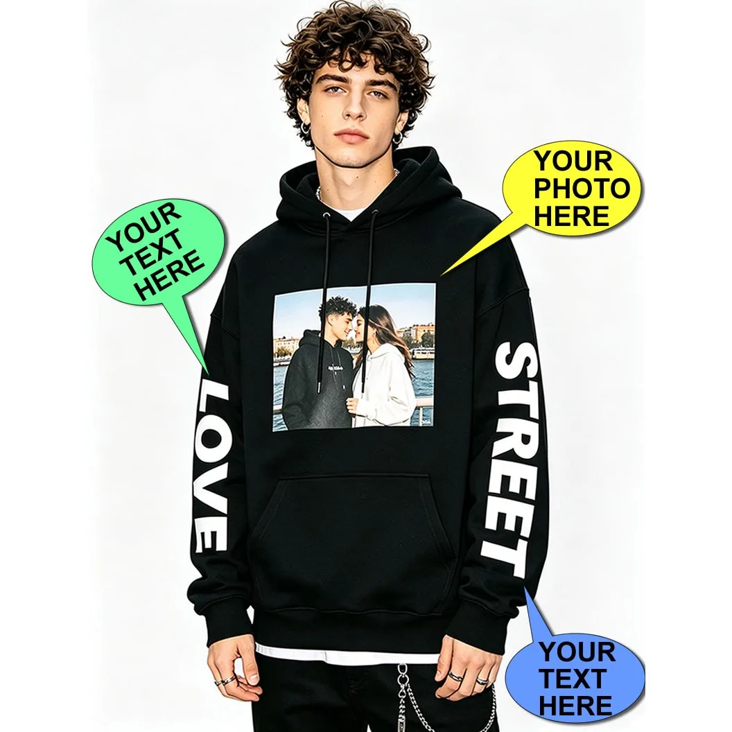 Custom Your Own Design Brand Logo/Picture Personalized Custom Men Women DIY Hoodies Sweatshirt Casual Hoody Hot Pullover