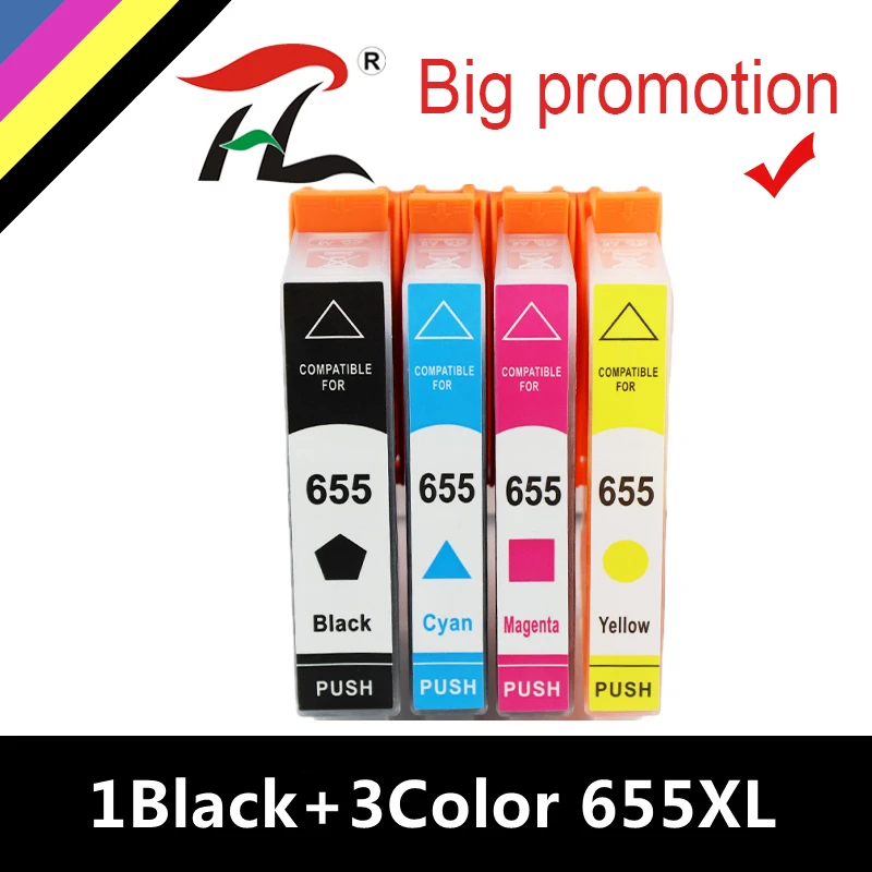 HTL 655XL New ink Cartridge for hp 655xl 655 compatible for HP Deskjet Ink Advantage 3525 4615 4625 5525 6525 inkjet printer