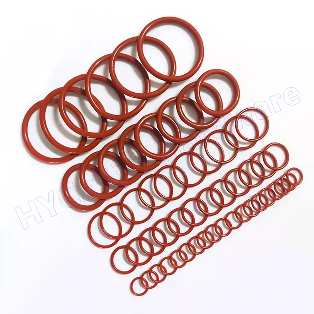 Joint torique en silicone CS 1,5 mm, joint torique VMQ, rondelle de joint d'étanchéité en caoutchouc rouge pour filtre, pompe, plomberie, jauge, automobile, réparation de machines
