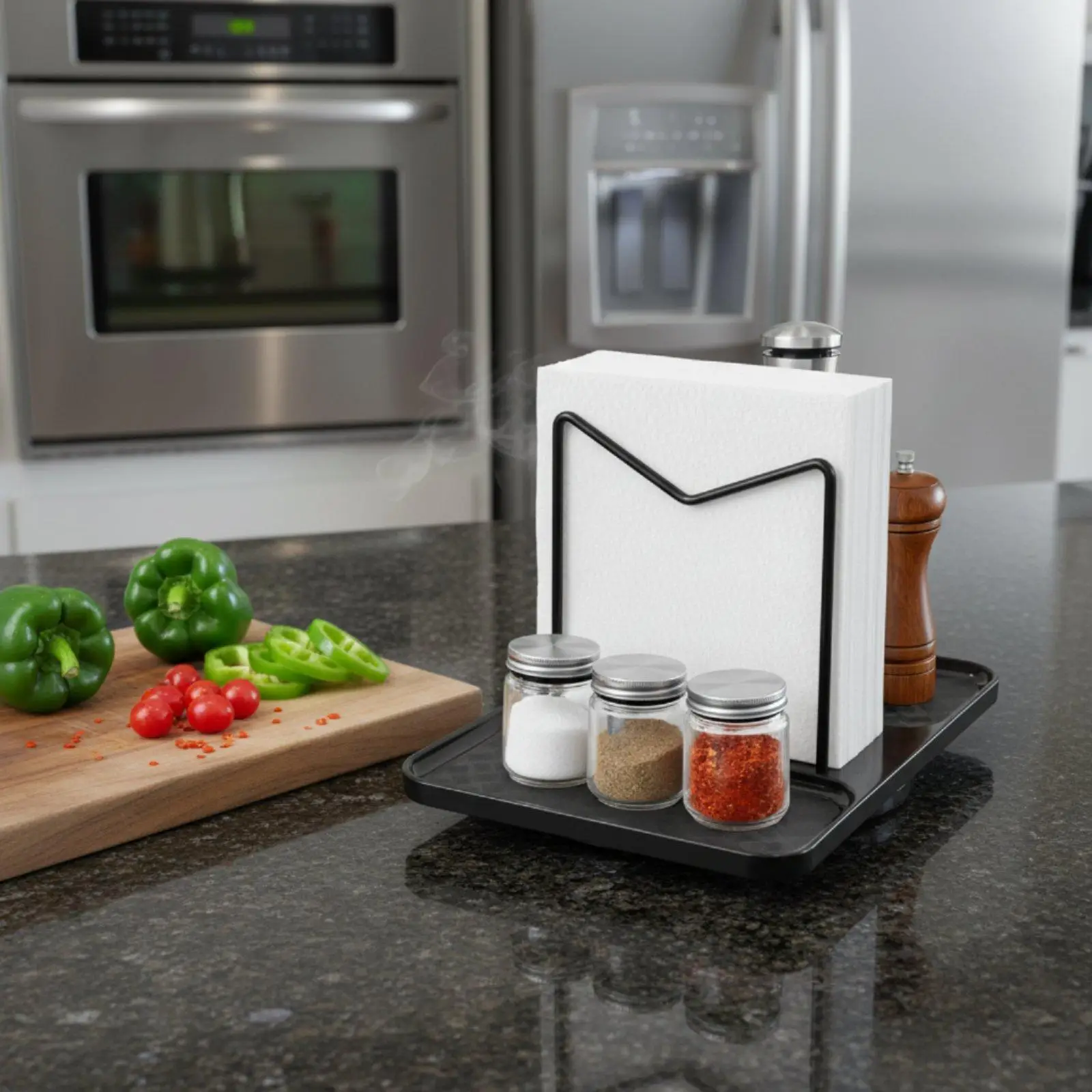 Rotating Napkin Holder Metal Kitchen Condiment Holder Anti-Slip Rotating for